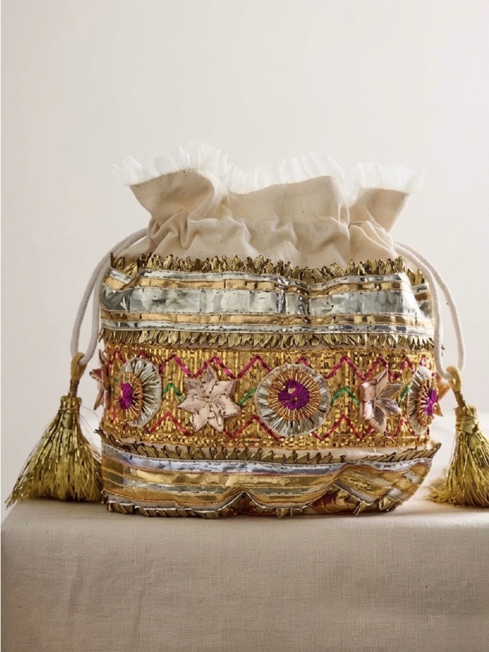 Free People NWT Seasons Sparkle Mini Gift Sack - Picture 2 of 3
